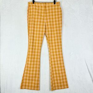 Collusion Plaid Flare Pants Size 10 Orange Academia Preppy Punk Rave Festival